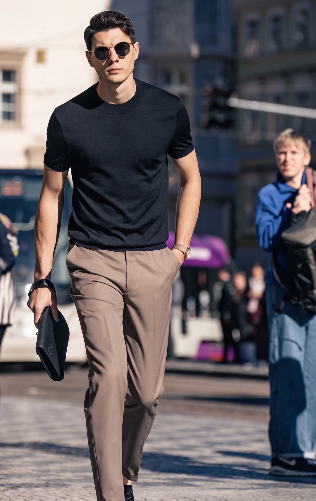 Quiet Luxury Plain Crew Neck Urban T-Shirt