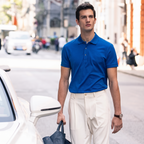 Heather Texture Luxury Three-Button Collared Polo