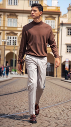 Mock Neck Soft Wool Sweater