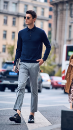 Long Sleeve Wool Polo Sweater