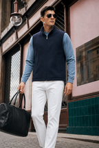 Cashmere-Blend Zip Vest