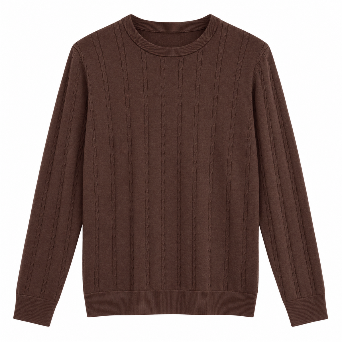 Pure Wool Textured Crewneck Knit Sweater