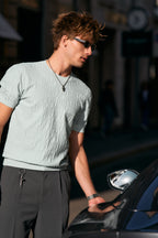 Jacquard Texture Knit T-Shirt