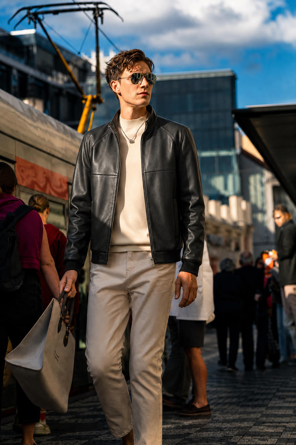 Lambskin Stand-Collar Jacket