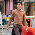 Long Sleeve Wool Polo Sweater
