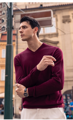 V-Neck Fine Wool Sweater