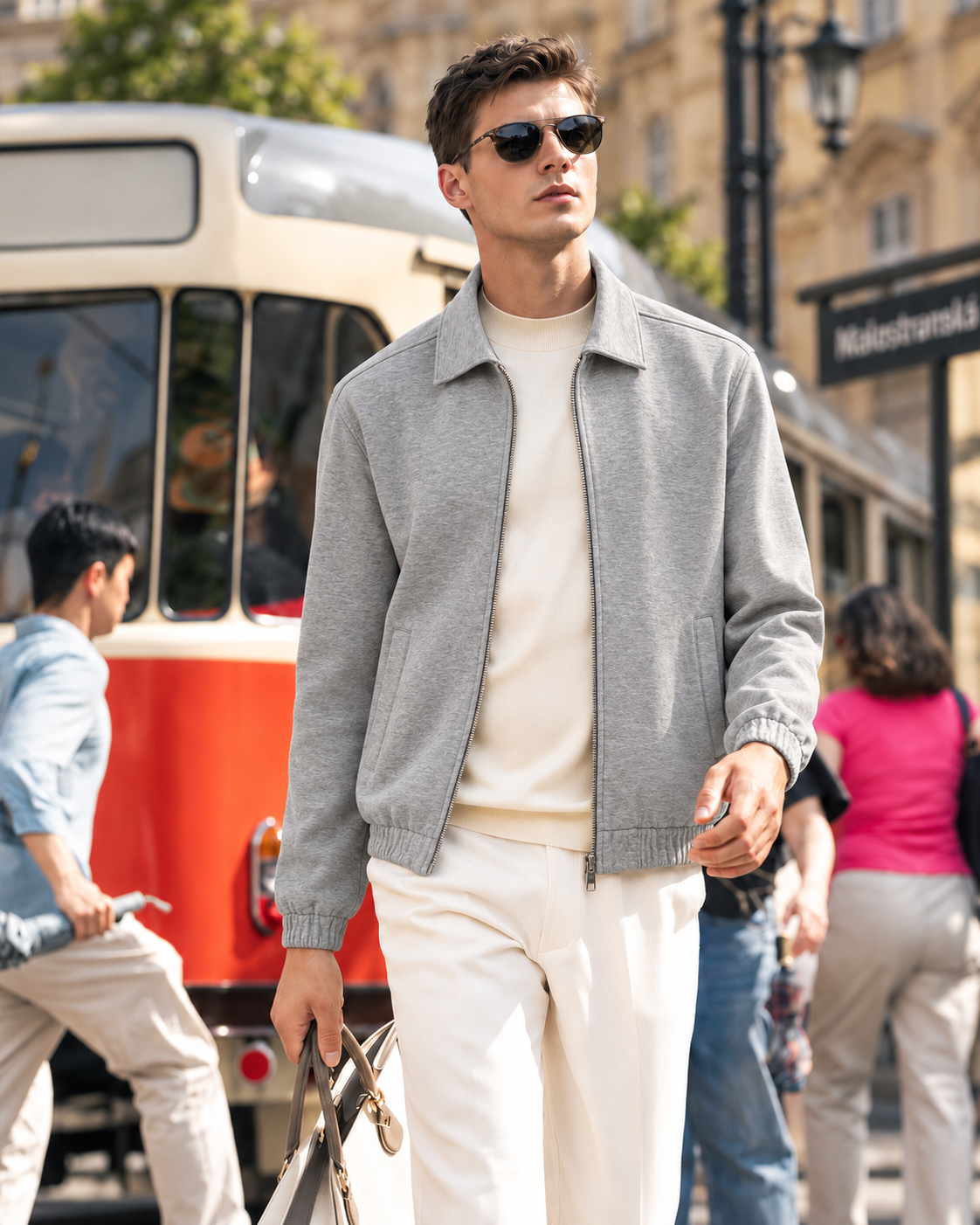 Lightweight Cotton Blend Men’s Casual Overshirt Jacket, Wrinkle Resistant Minimal Everyday Outer Layer