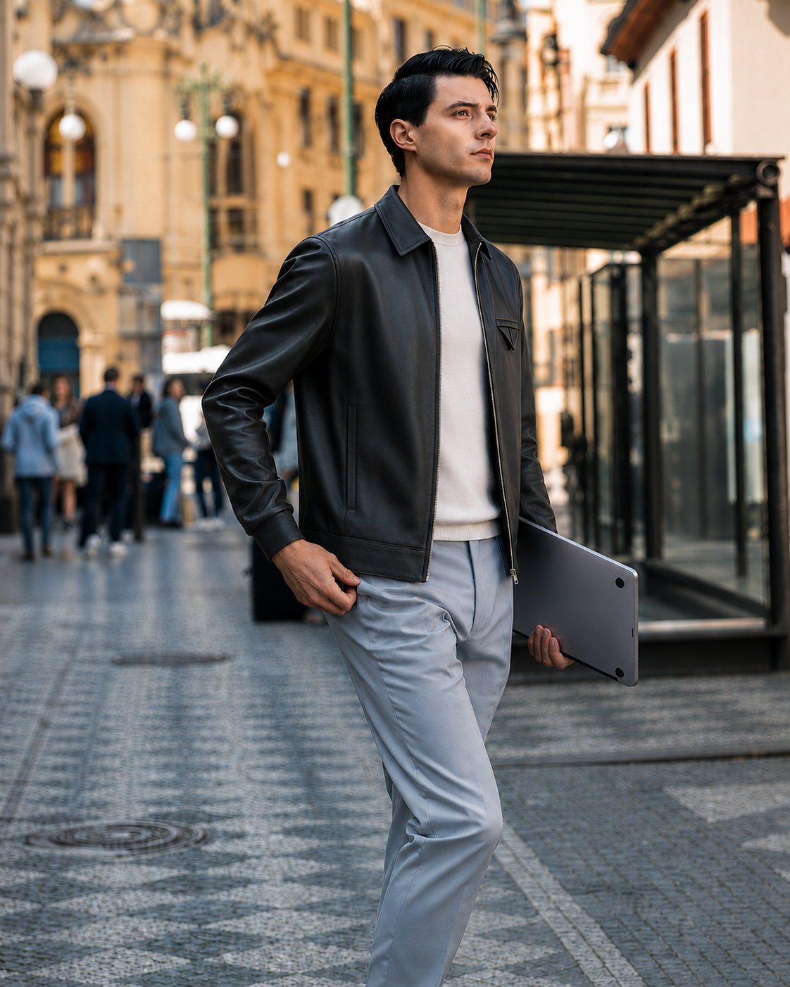Lambskin Zip Leather Jacket