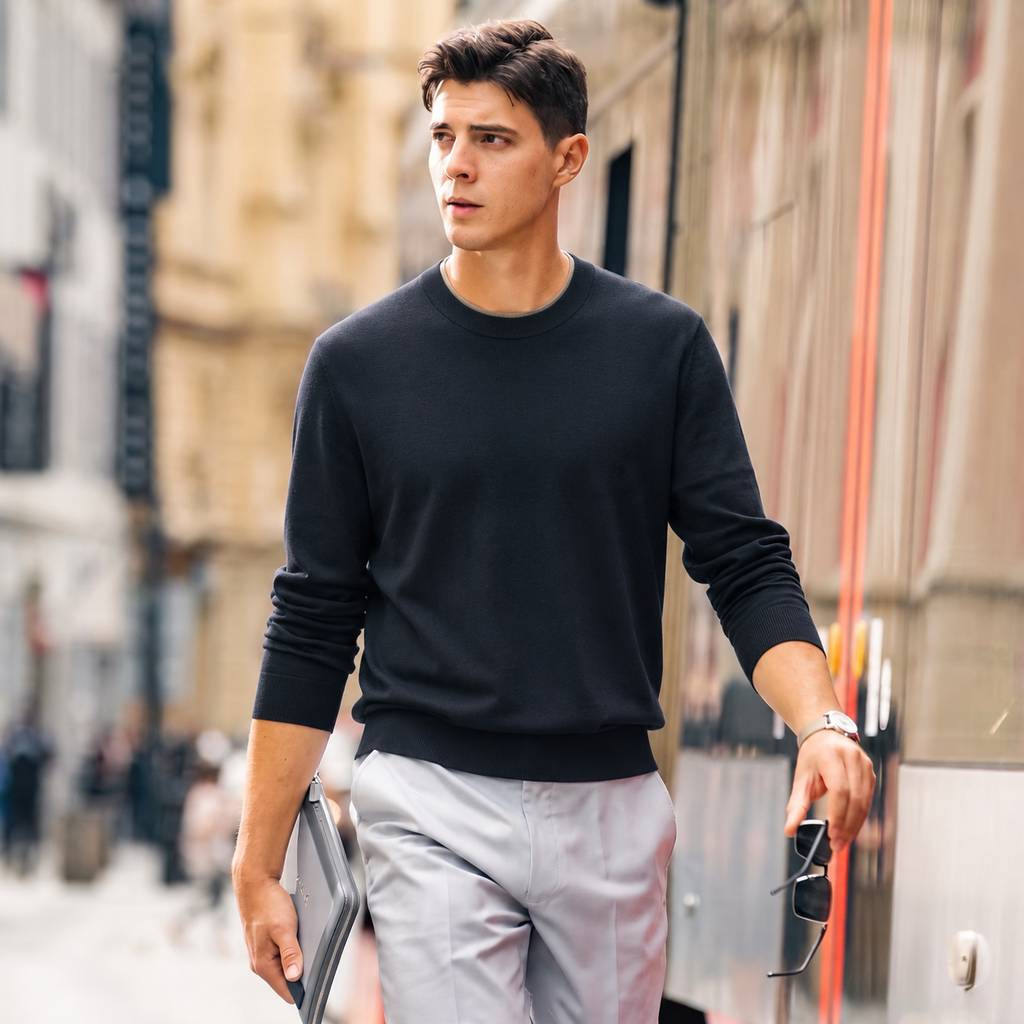100% Merino Wool Crewneck Sweater