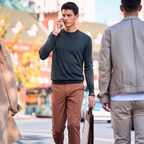 Slim Fit All-Season Basic Wool Sweater