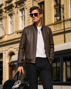 Lambskin Stand-Collar Blouson Jacket
