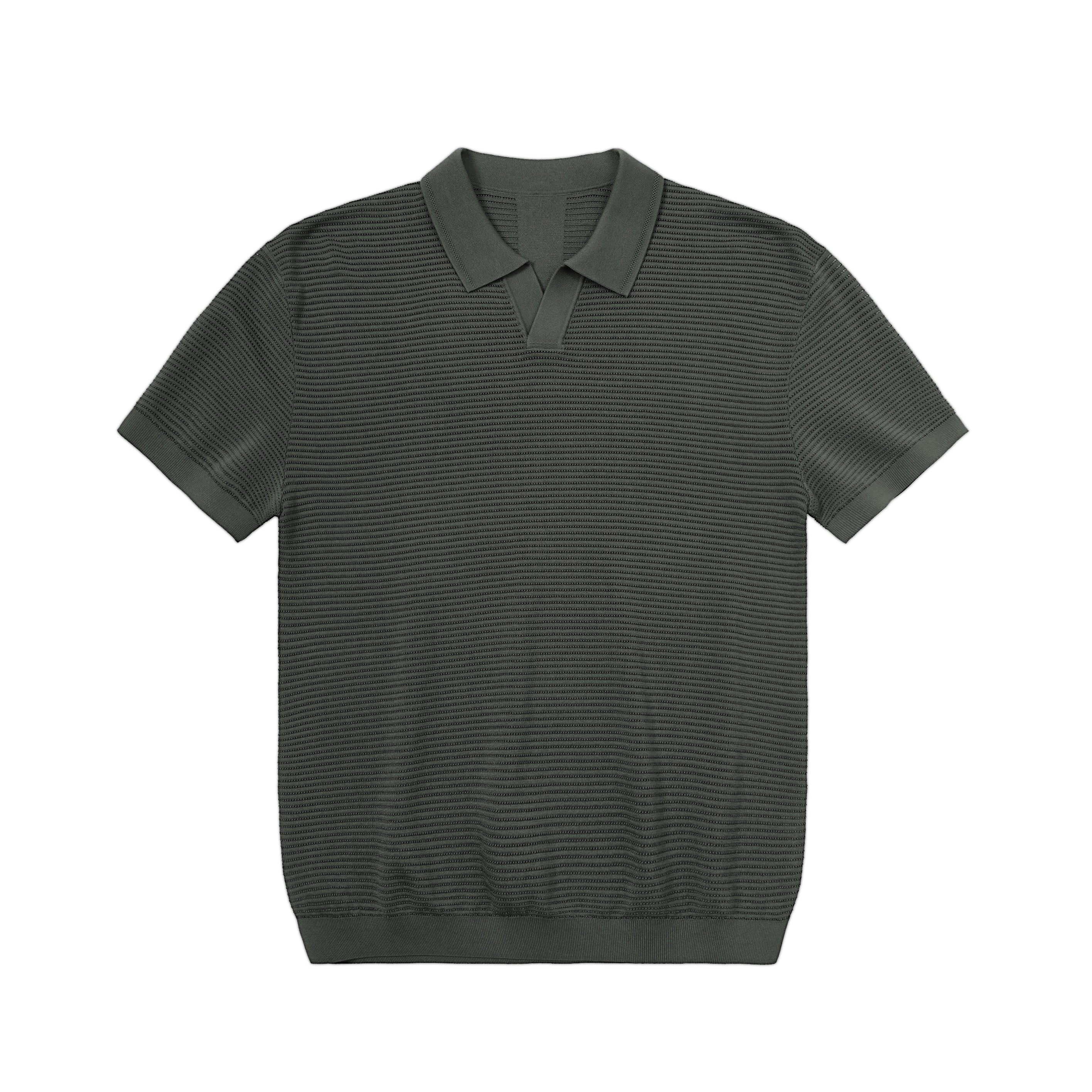 Relaxed Open-Collar Knit Polo