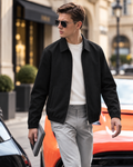 Lightweight Cotton Blend Men’s Casual Overshirt Jacket, Wrinkle Resistant Minimal Everyday Outer Layer