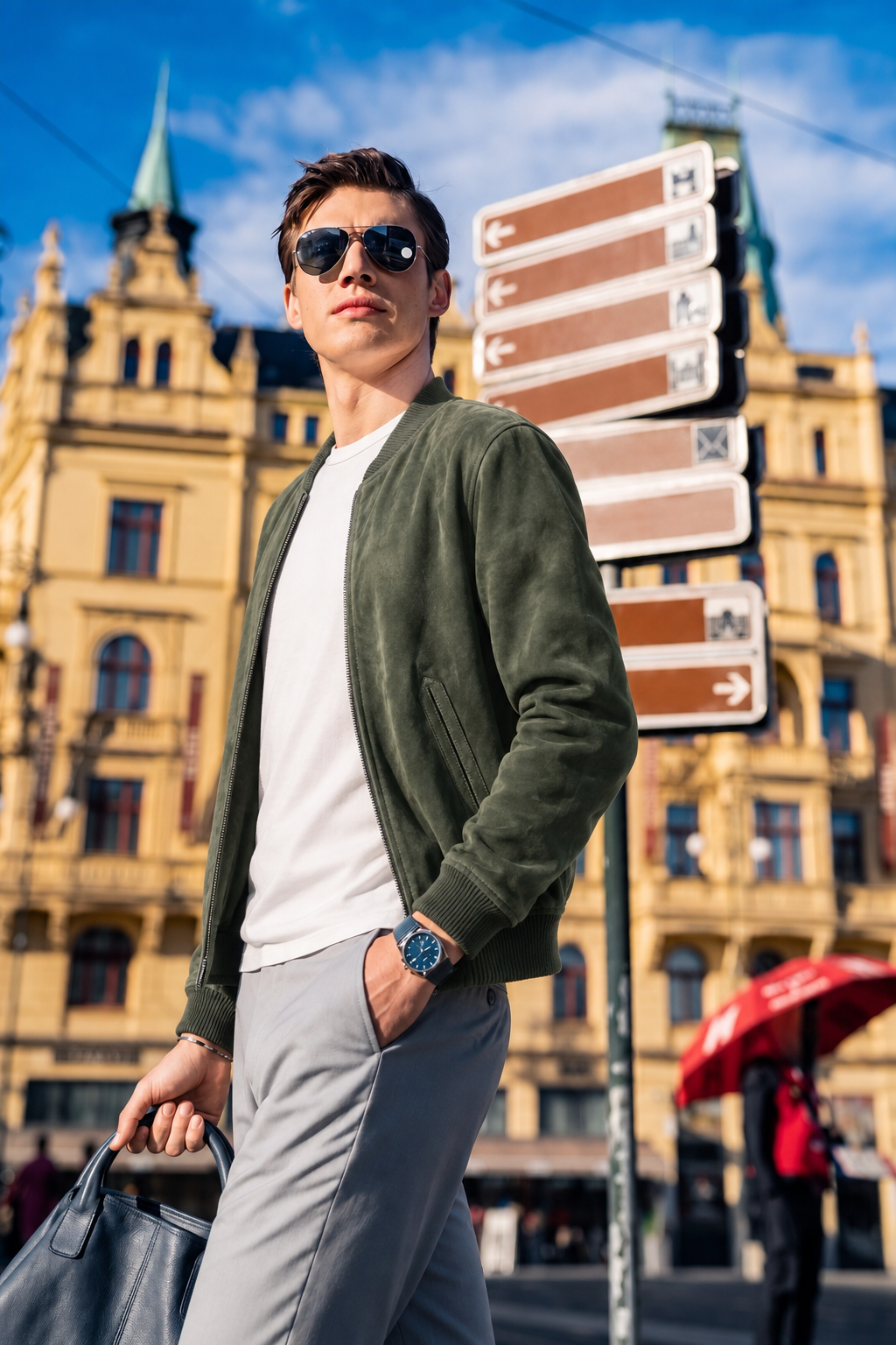 Suede Bomber Jacket