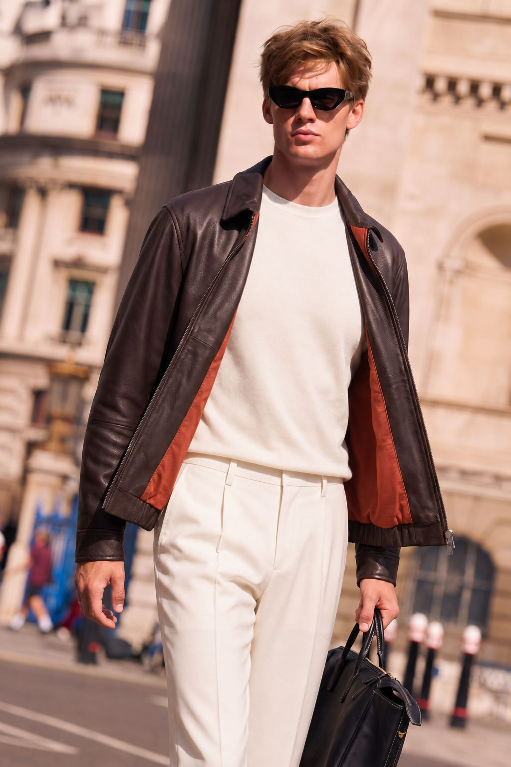 Lambskin Zip Leather Jacket