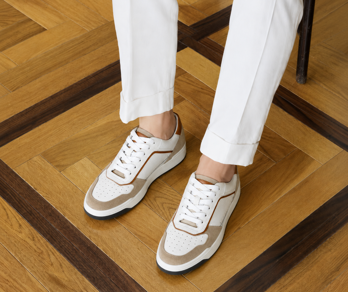 Baskets montantes en cuir de première qualité