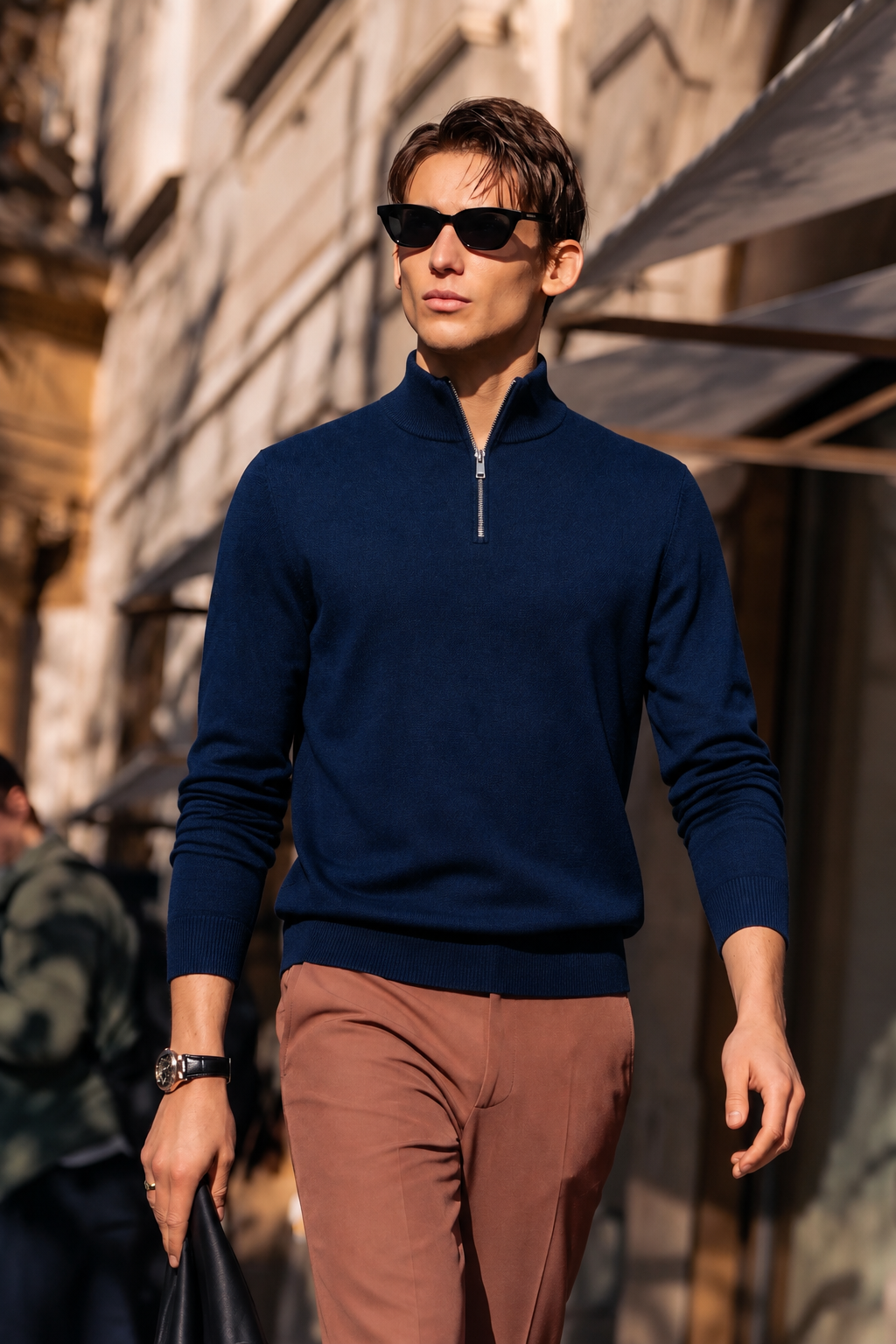 100% Merino Wool Quarter-Zip Sweater