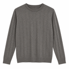Pure Wool Textured Crewneck Knit Sweater