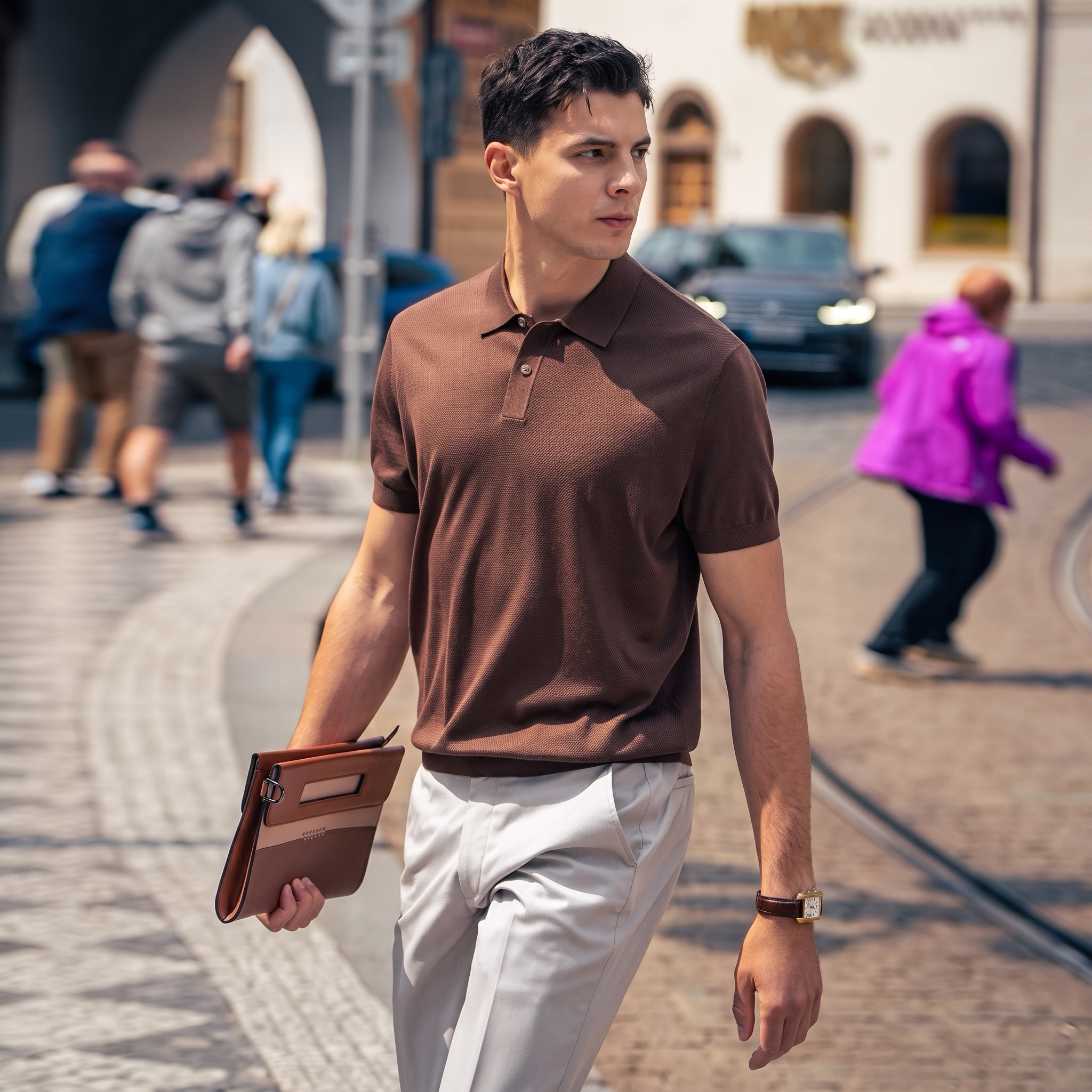 Soft Knit Fabric High-End Daily Casual Merino Wool polo