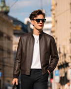 Lambskin Stand-Collar Blouson Jacket