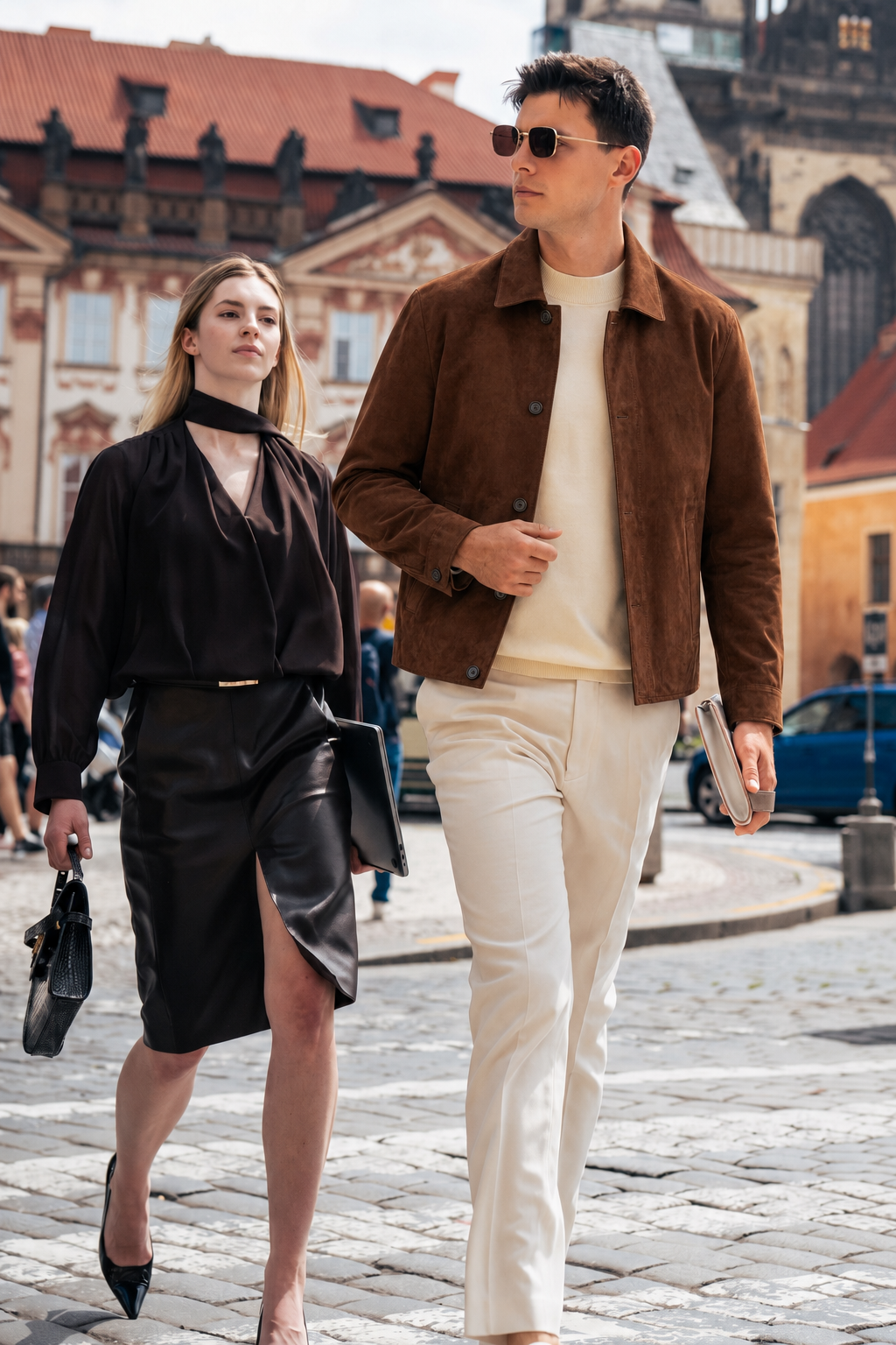 Suede Leather Shirt Jacket