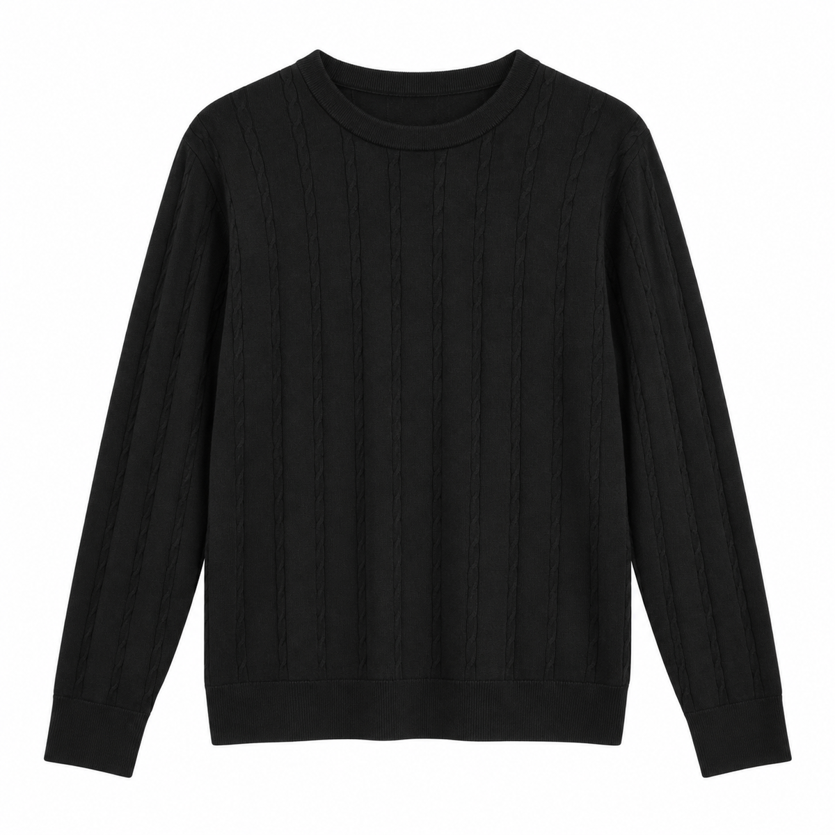 Pure Wool Textured Crewneck Knit Sweater