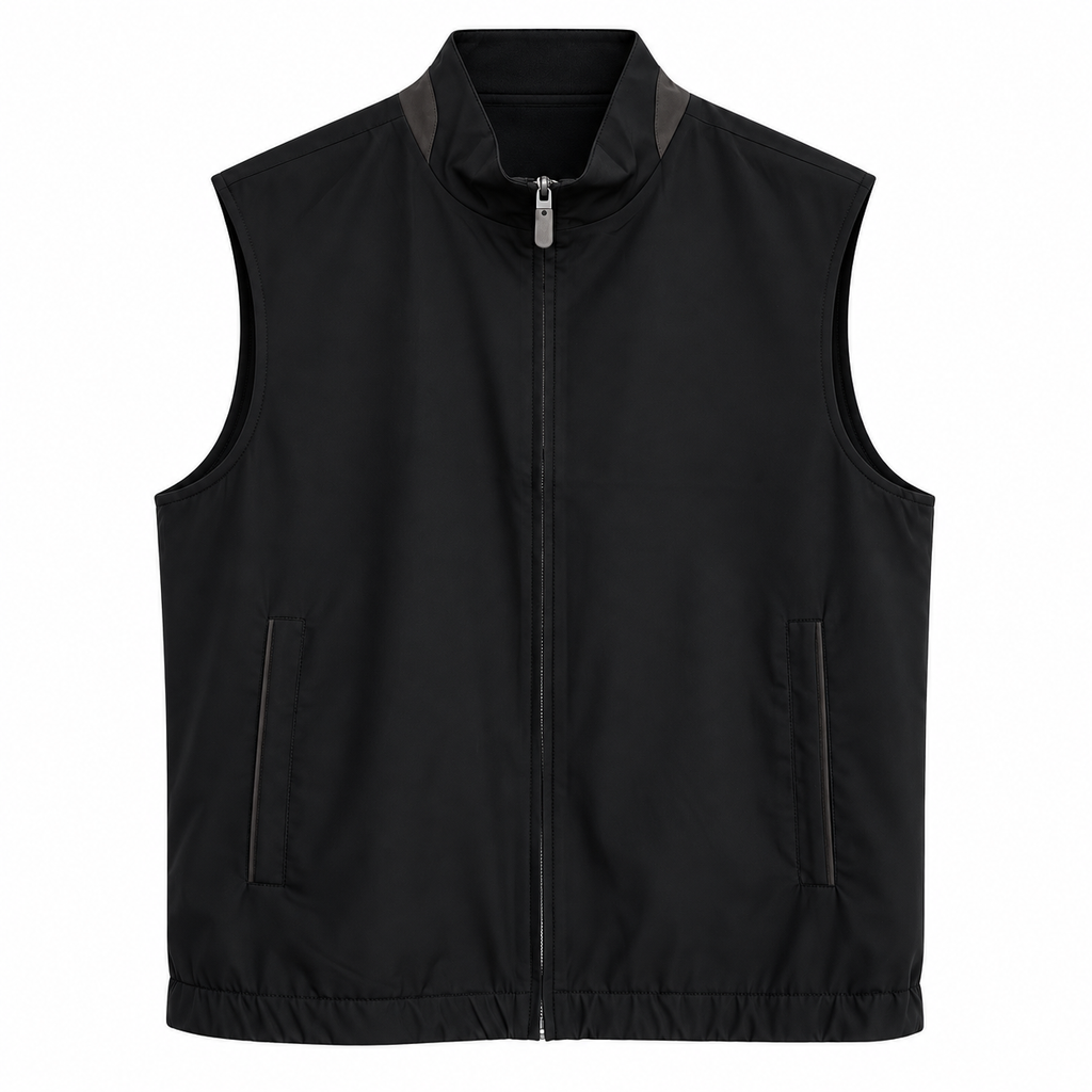 Reversible Wool-Blend Lightweight Zip Vest