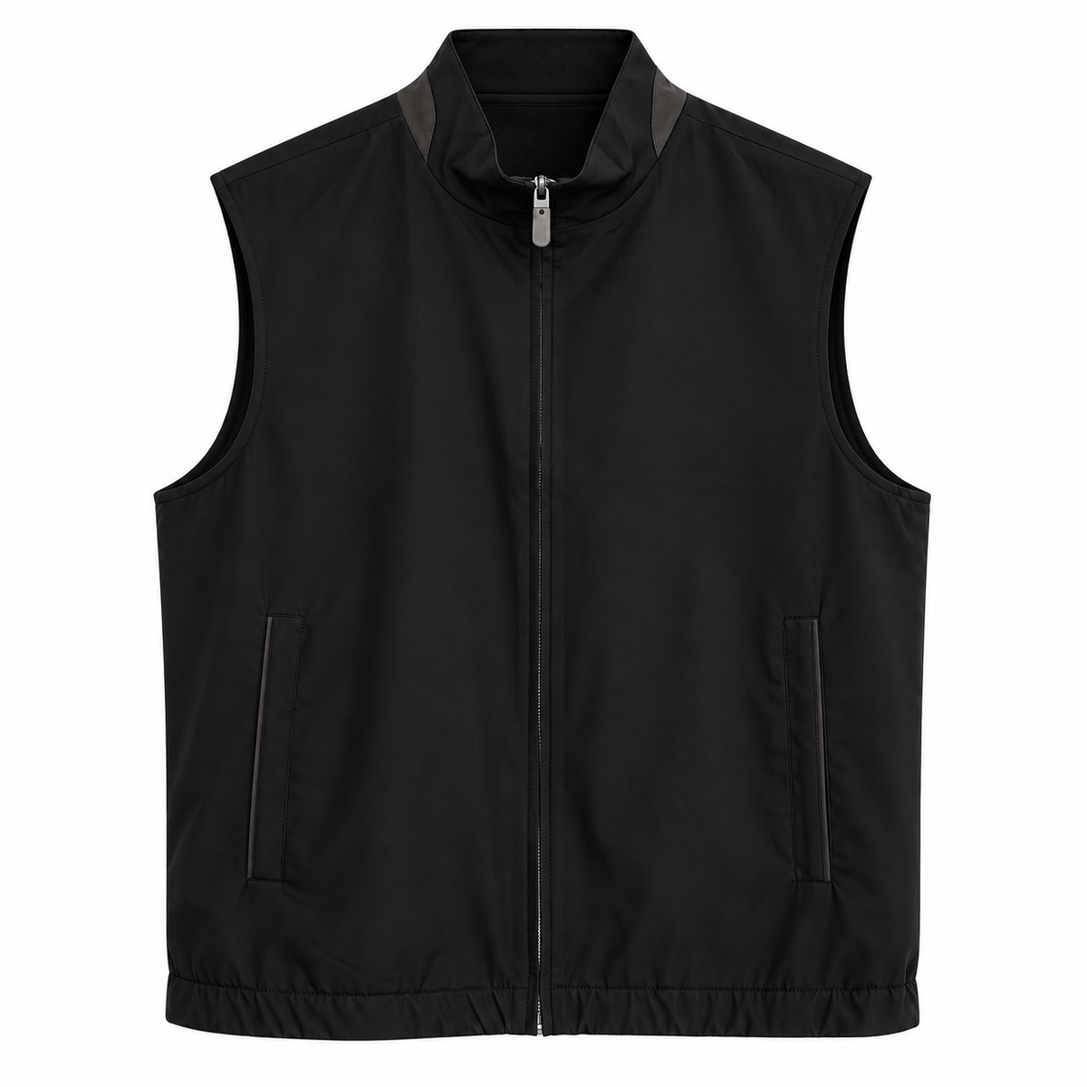 Reversible Wool-Blend Lightweight Zip Vest