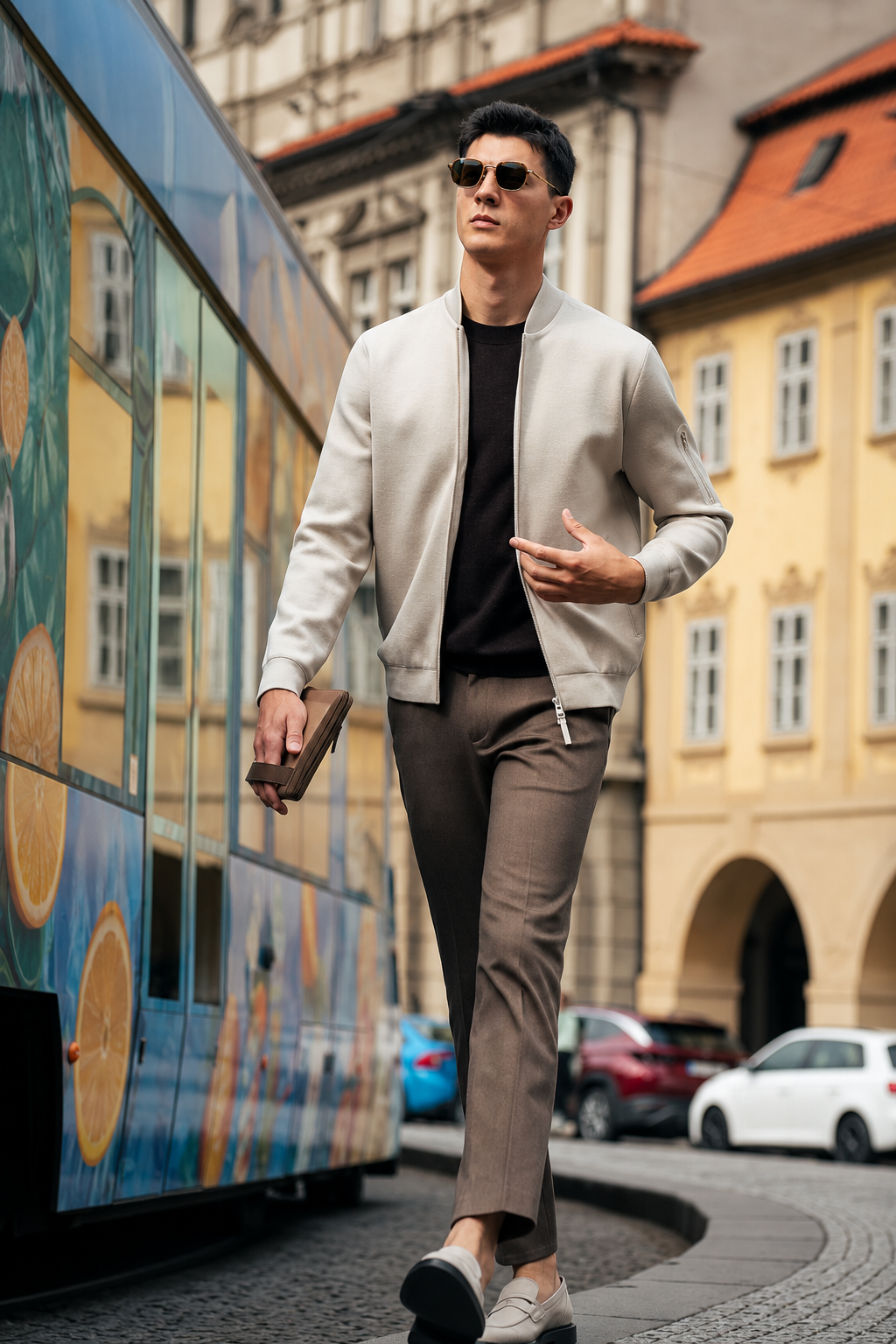 Bomber Collar Multi-Zip Pocket Knit Jackets