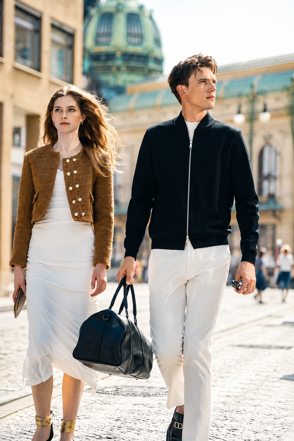 Square Label Versatile Men Knit Jackets