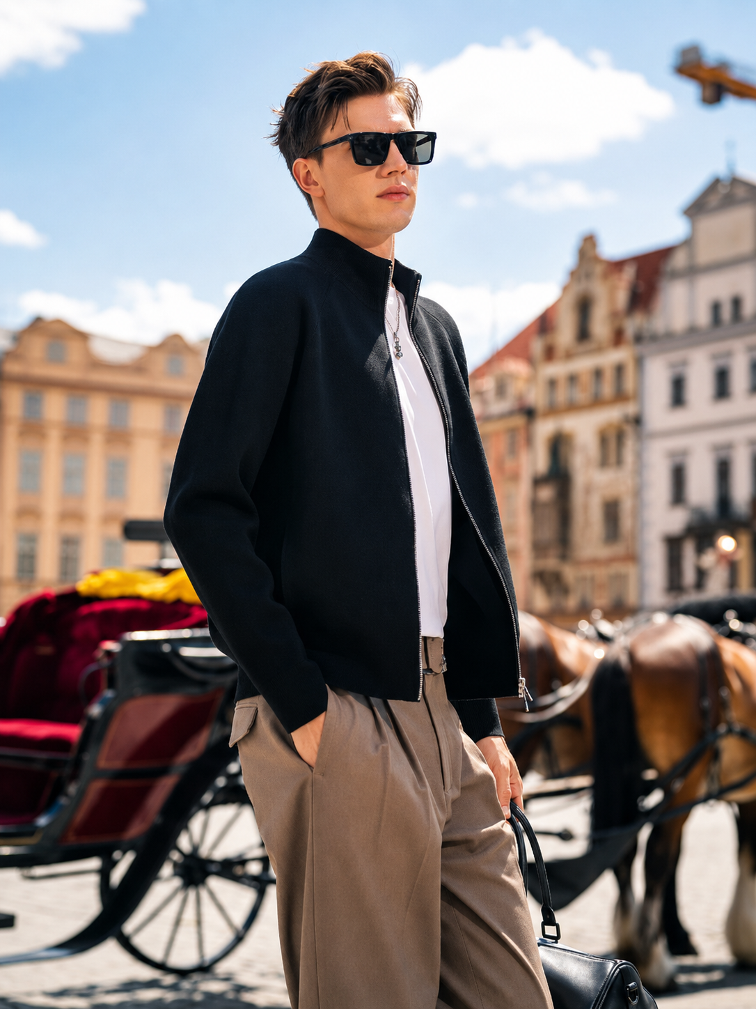 Minimal Solid Color Business Knit Cardigans