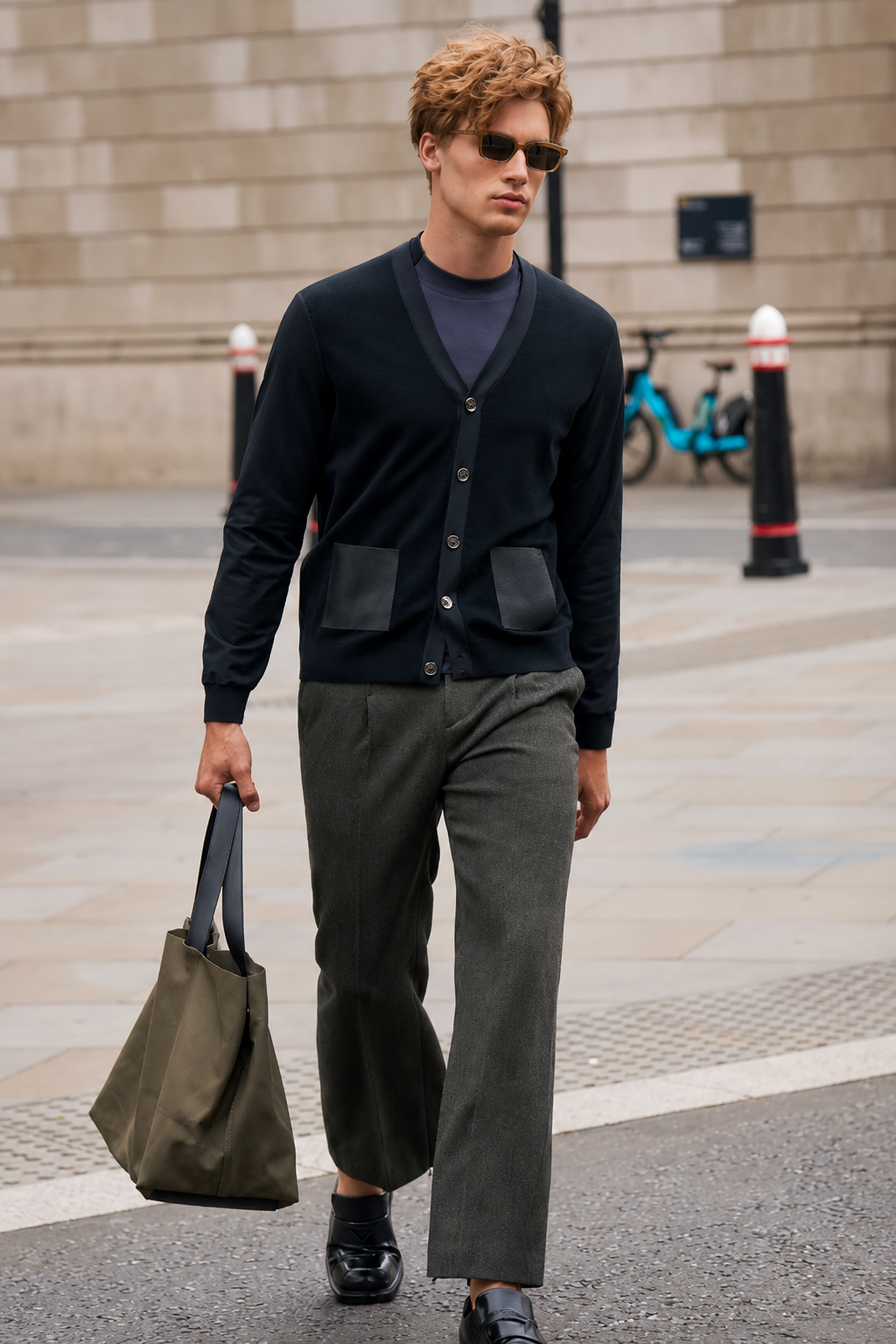 Satin Trim Minimal Business Knit Jackets