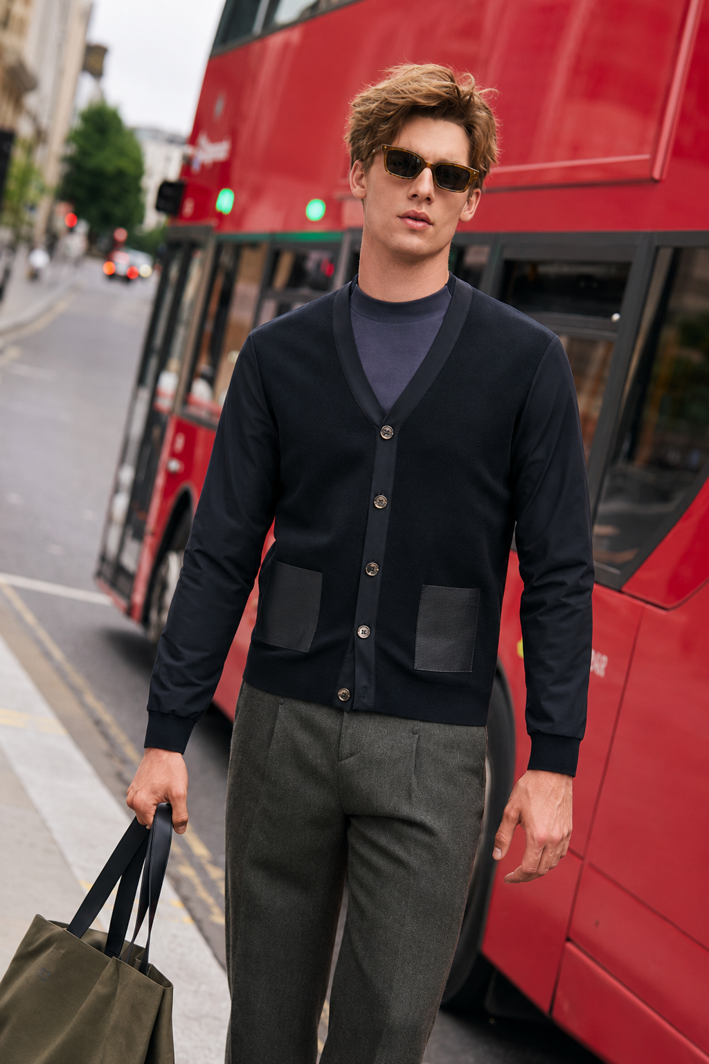 Satin Trim Minimal Business Knit Jackets