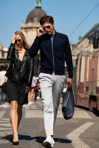 Raglan Sleeve Stand Collar Full Zip Knit Jackets