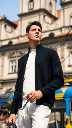 Zip Stand Collar Soft Knit Jackets