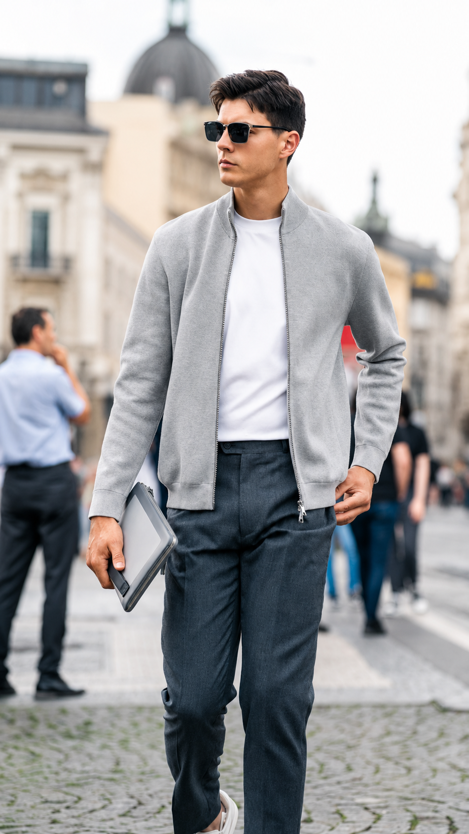 Zip Stand Collar Soft Knit Jackets
