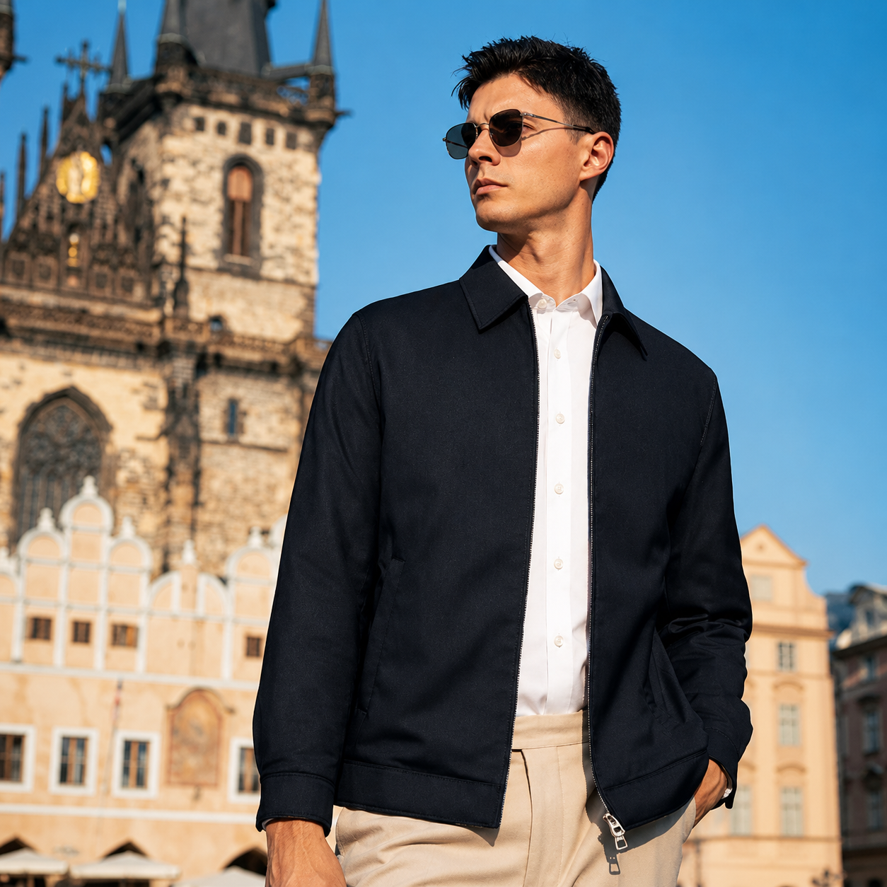 Shirt Collar Zip Business Down Jacket