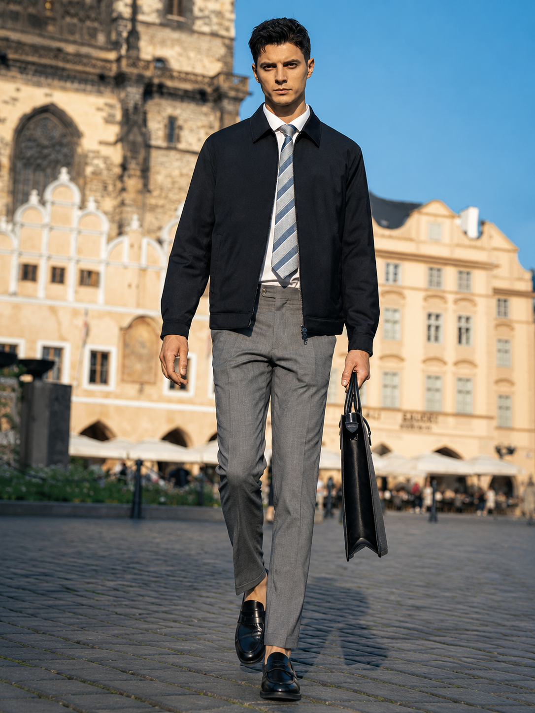Shirt Collar Zip Business Down Jacket