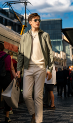 Rib Cuff Versatile Men Knit Jackets