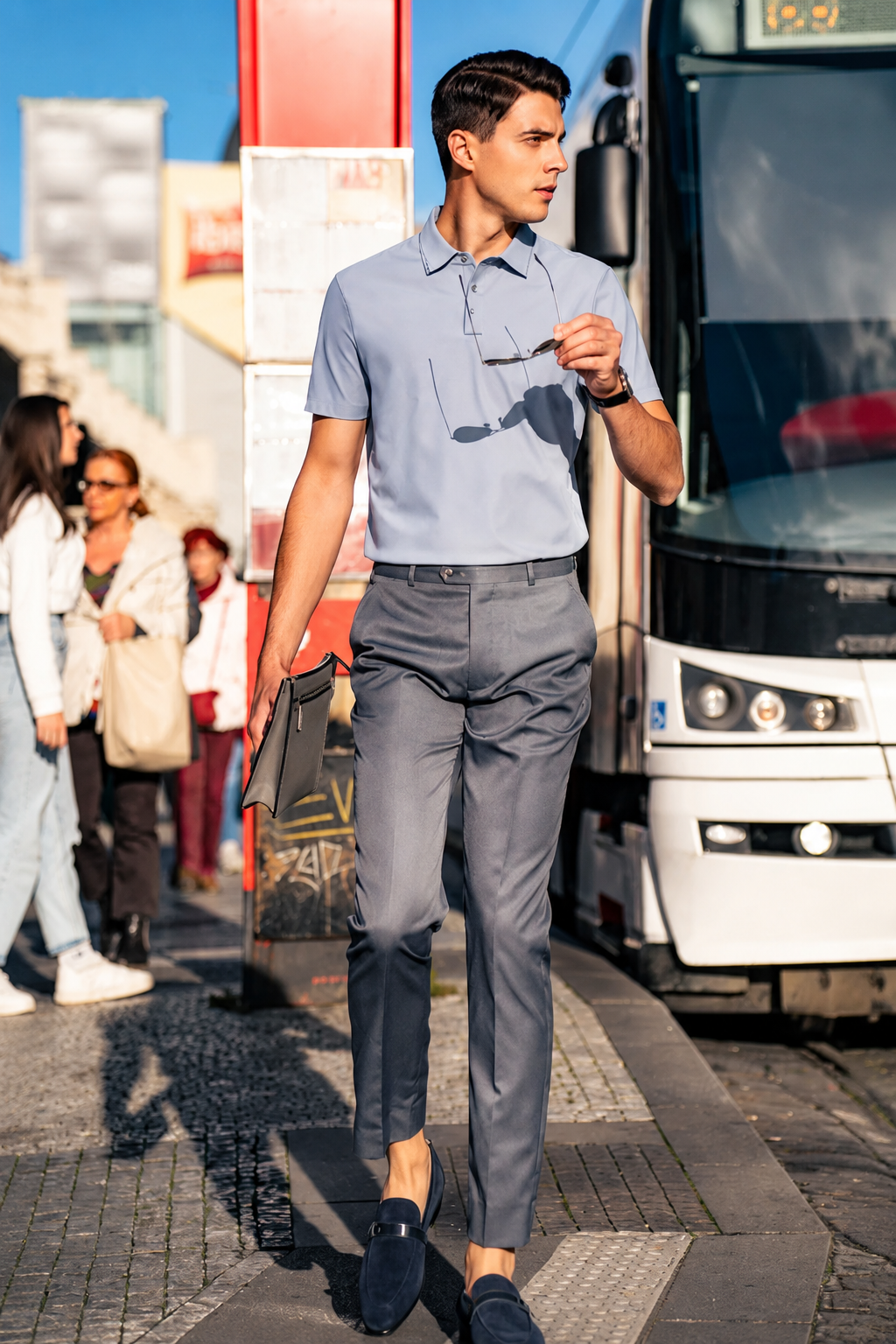 Minimal Clean Lapel Business Gentleman Polo Tee