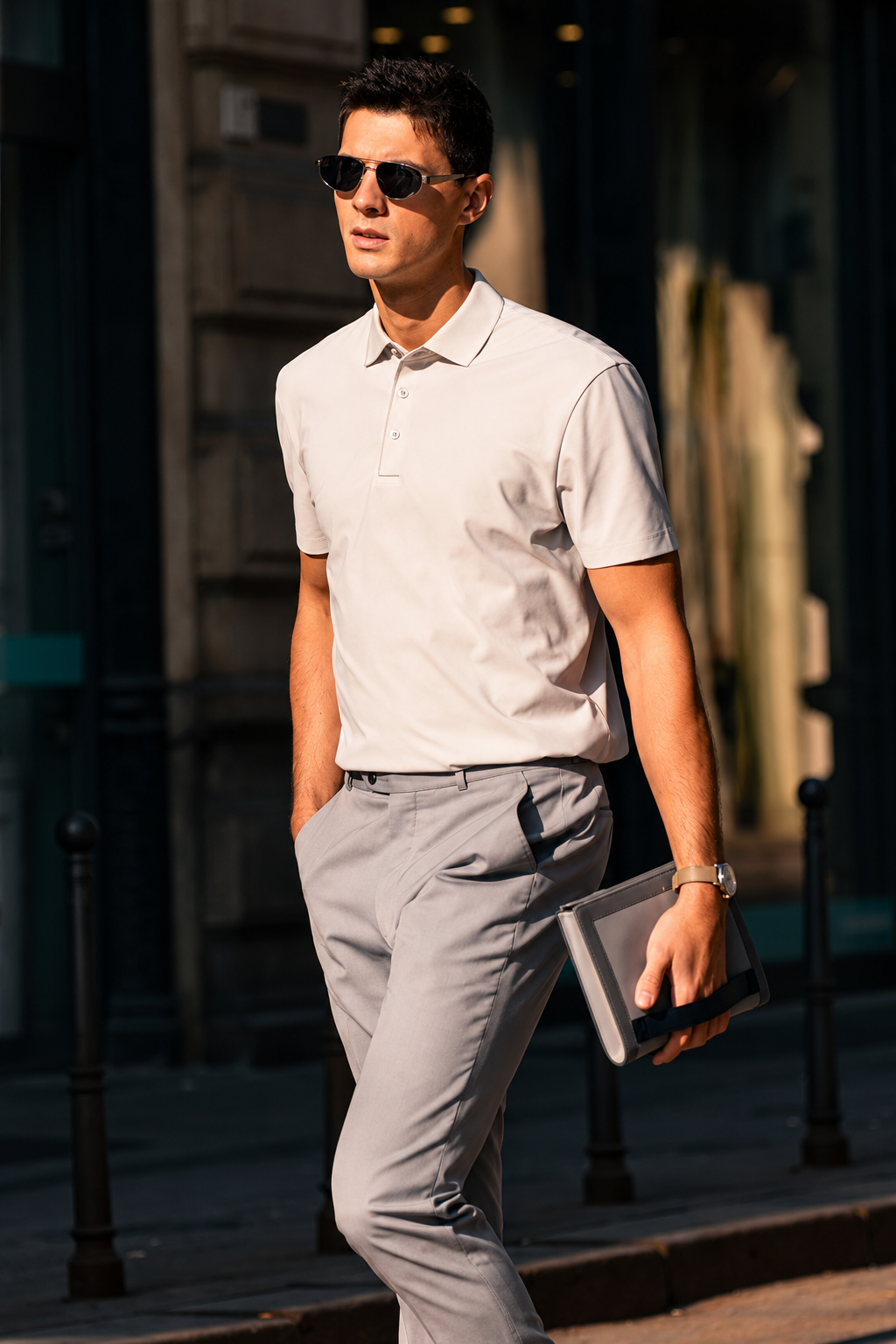 Minimal Clean Lapel Business Gentleman Polo Tee