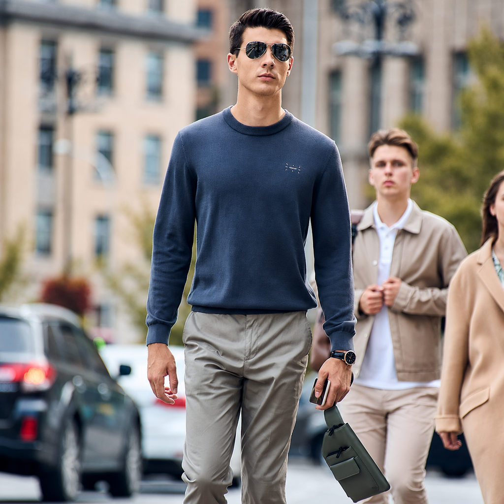 Slim Regular Fit Versatile Men Wool Knit Tee