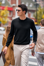 Slim Regular Fit Versatile Men Wool Knit Tee