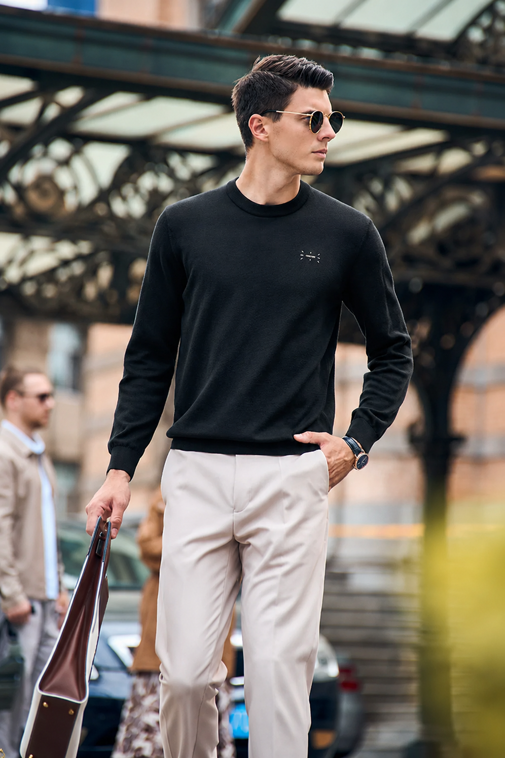 Slim Regular Fit Versatile Men Wool Knit Tee