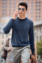 Slim Regular Fit Versatile Men Wool Knit Tee