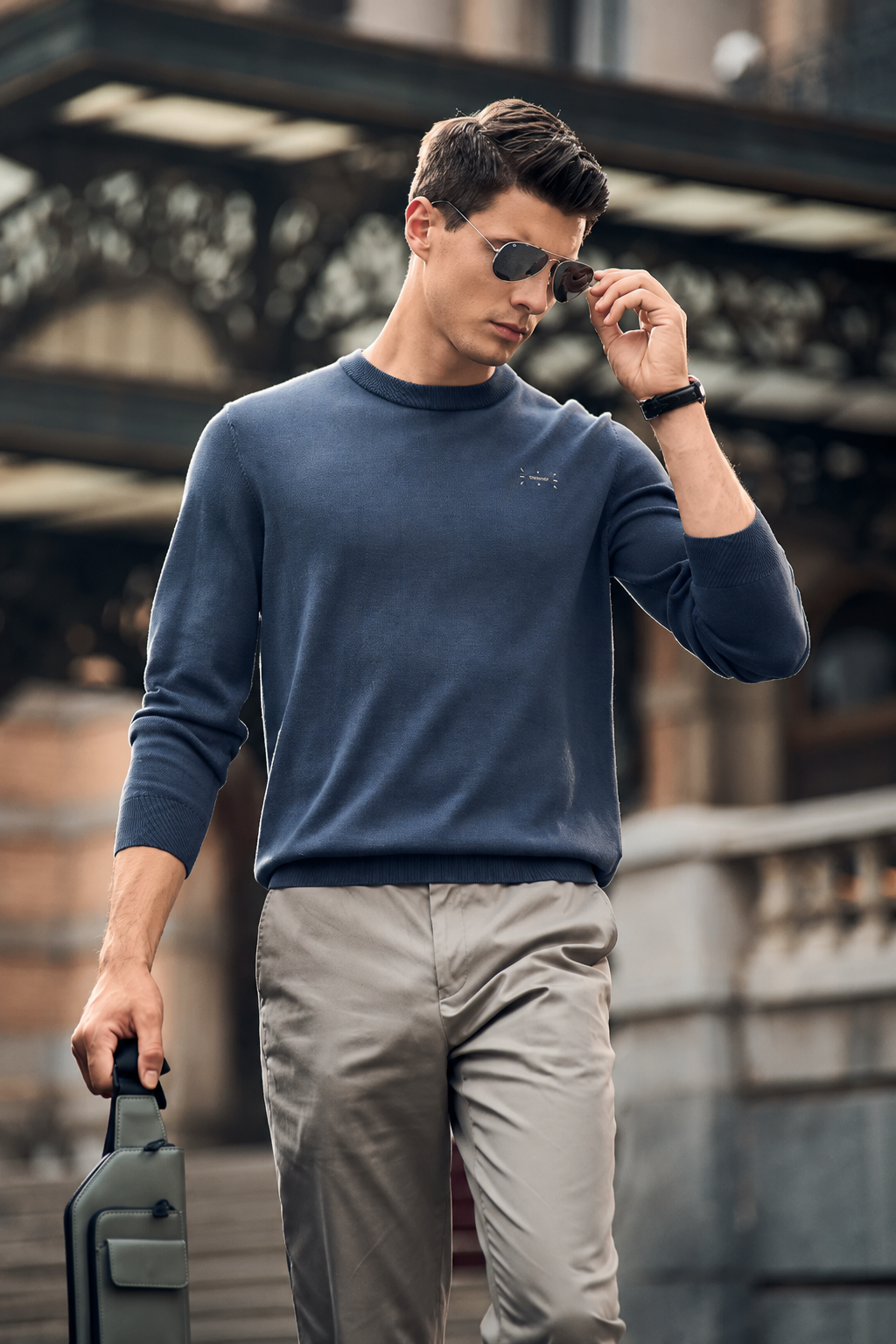 Slim Regular Fit Versatile Men Wool Knit Tee