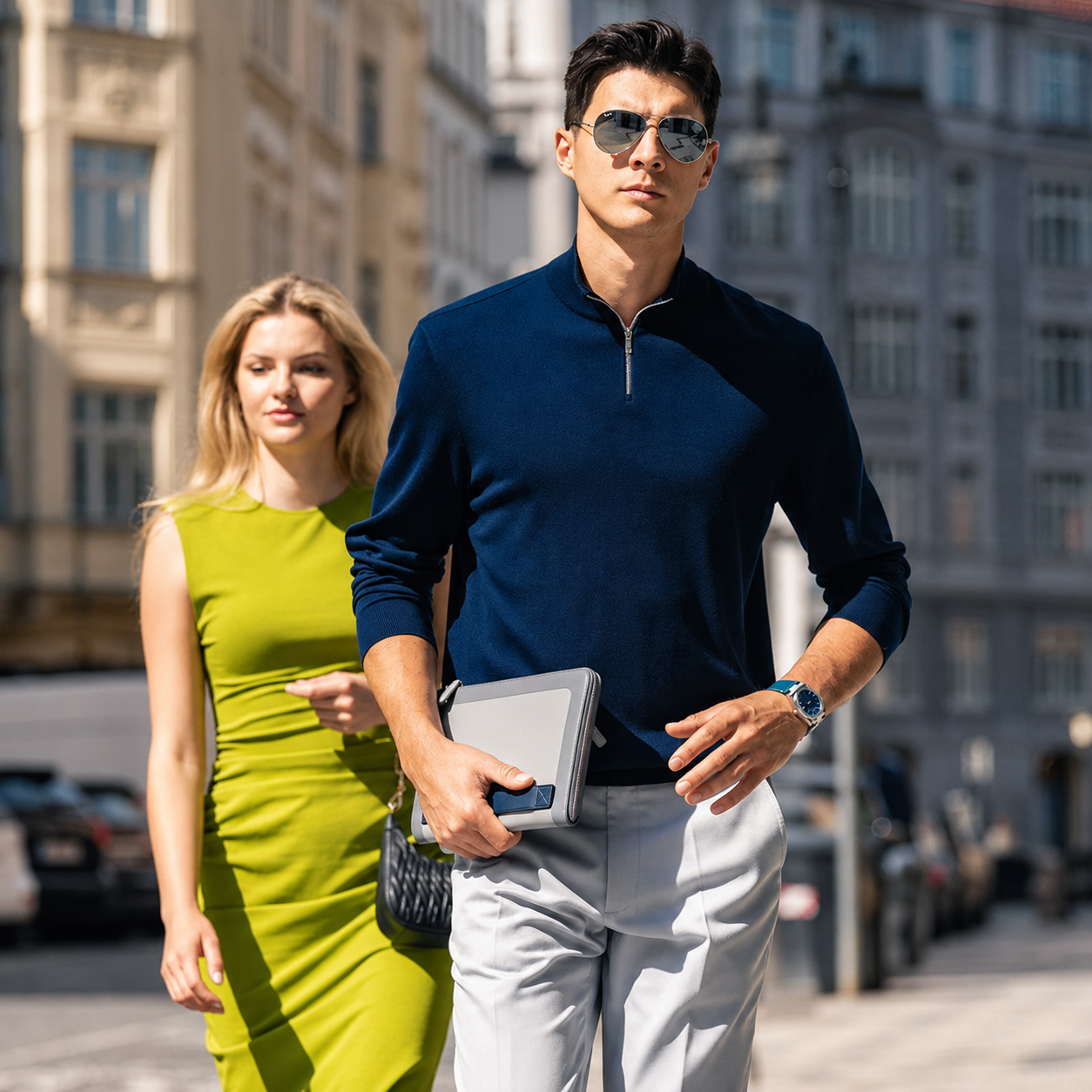 Minimal Business Quarter Zip Wool Layering Top