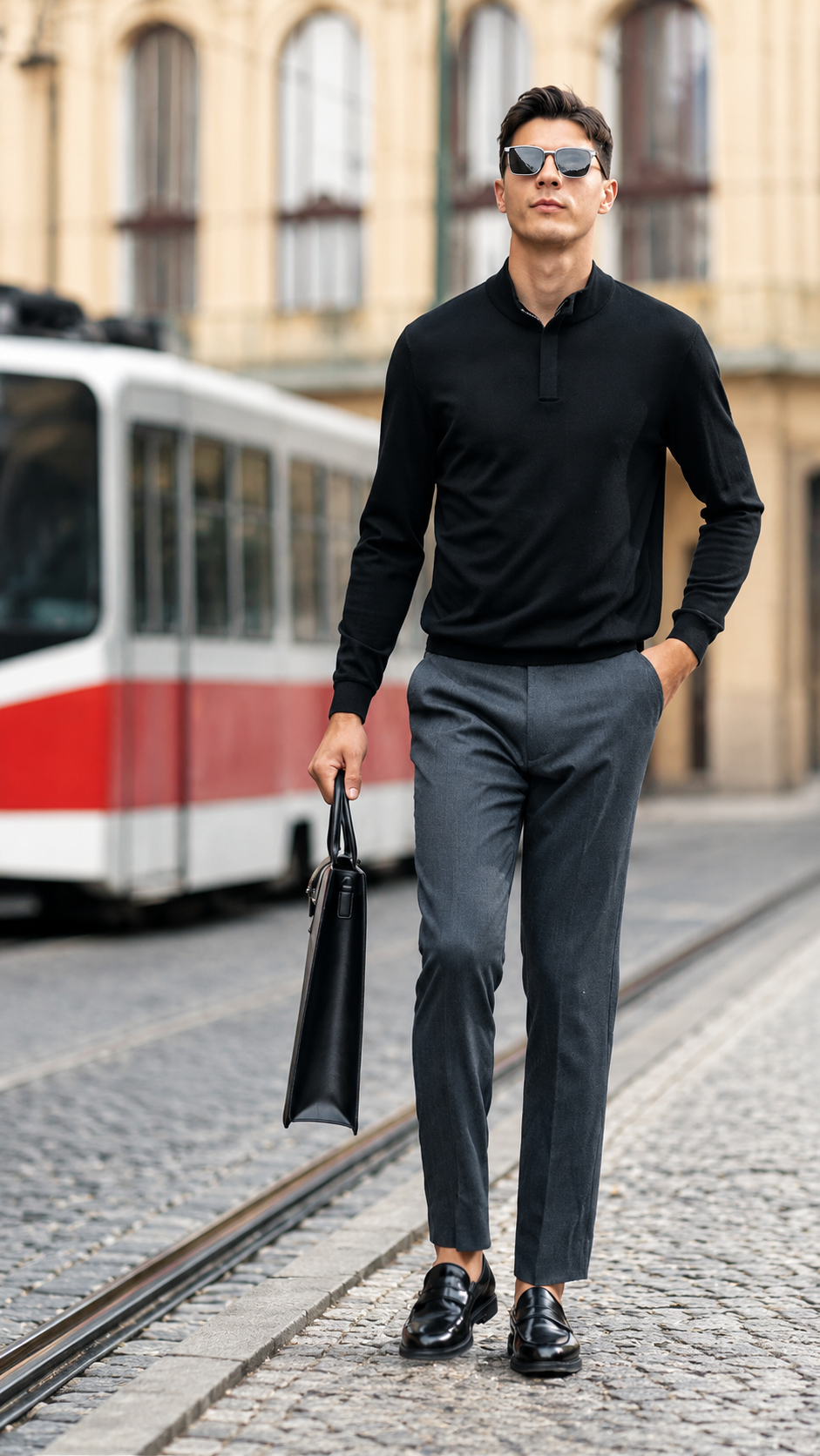 Minimal Business Solid Wool Knit Layering Top
