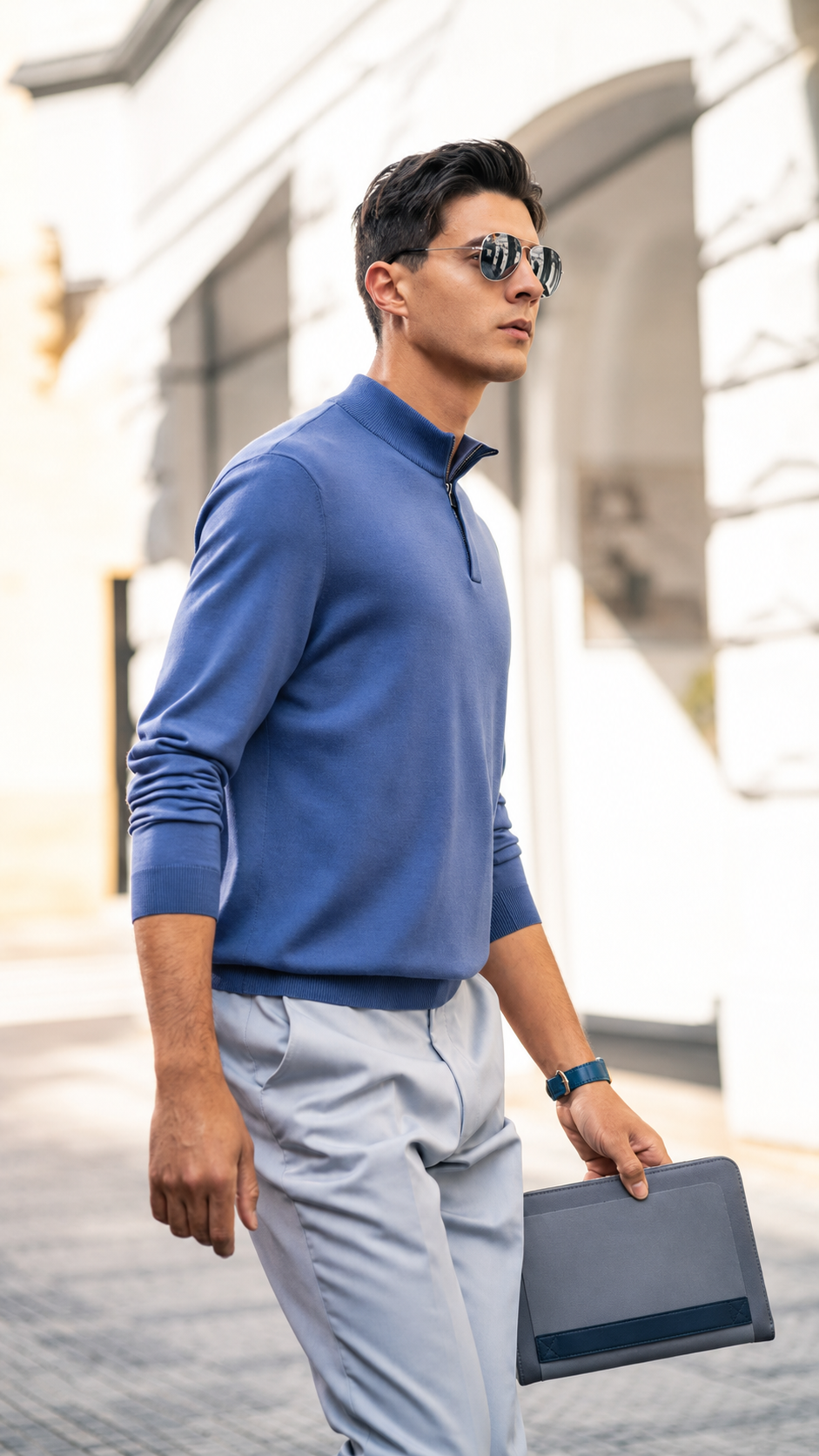 Minimal Business Solid Wool Knit Layering Top