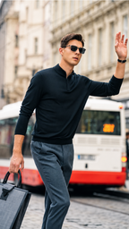 Minimal Business Solid Wool Knit Layering Top